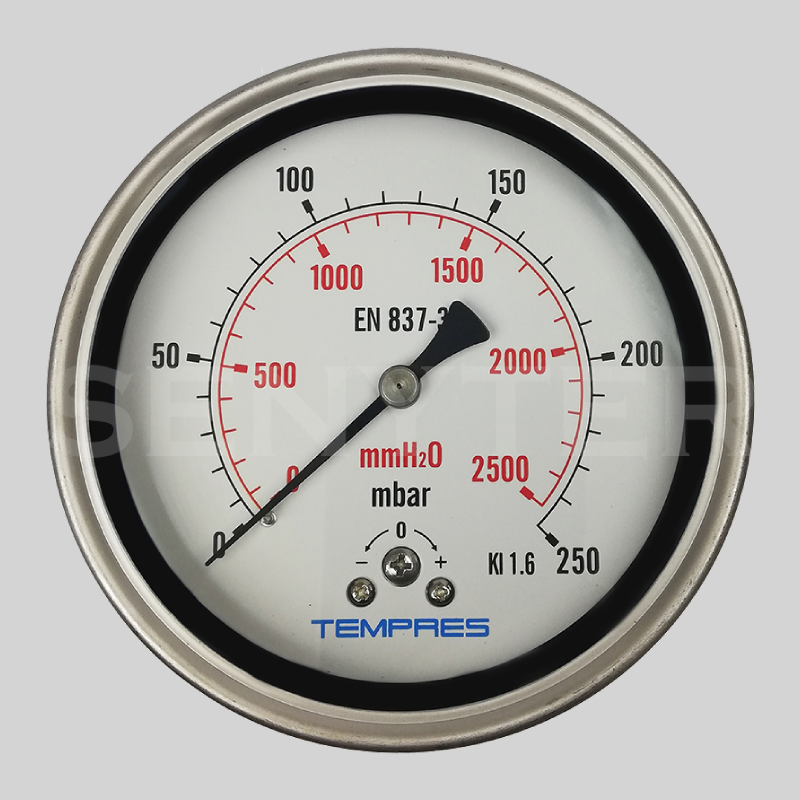 Manómetro TEMPRES Inox. Bronce Diámetro 2,5″ Conexión 1/4" NPT M, Inferior en Bronce - Imagen 4