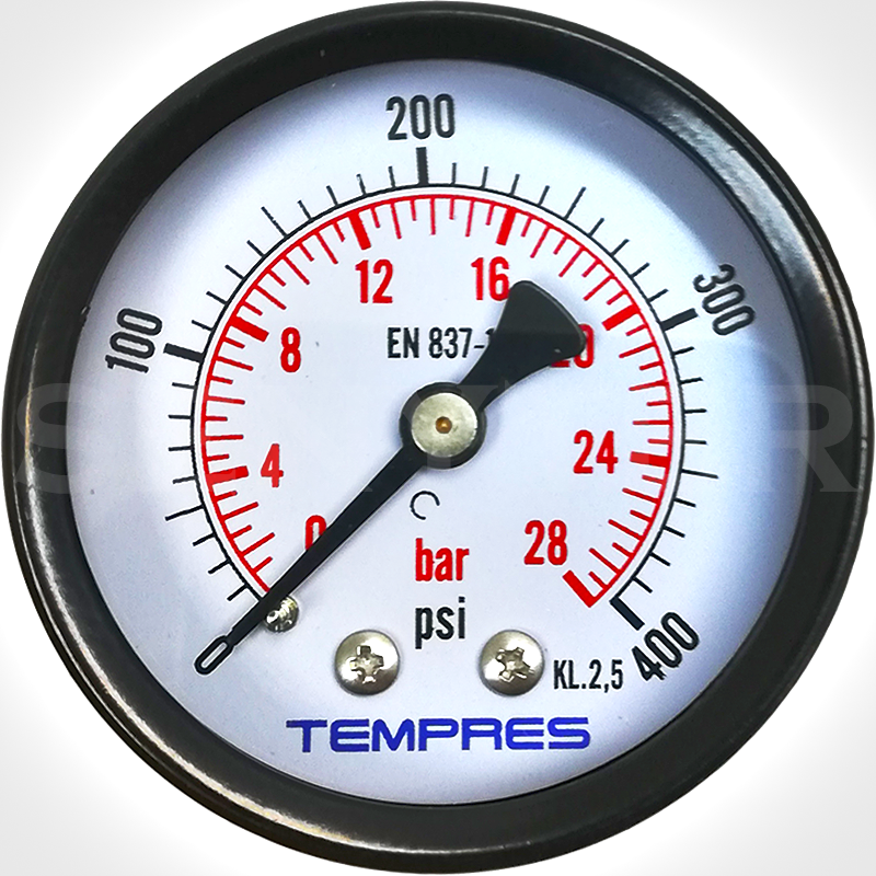 Manómetro TEMPRES Standard Ø (DN) 2.0" Conexión 1/4"- 1/8" NPT M, Posterior en Bronce