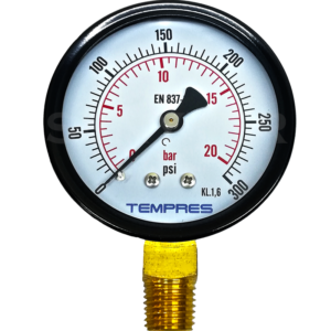 Manómetro TEMPRES Standard Ø (DN) 2,5" Conexión 1/4" NPT M, Inferior en Bronce