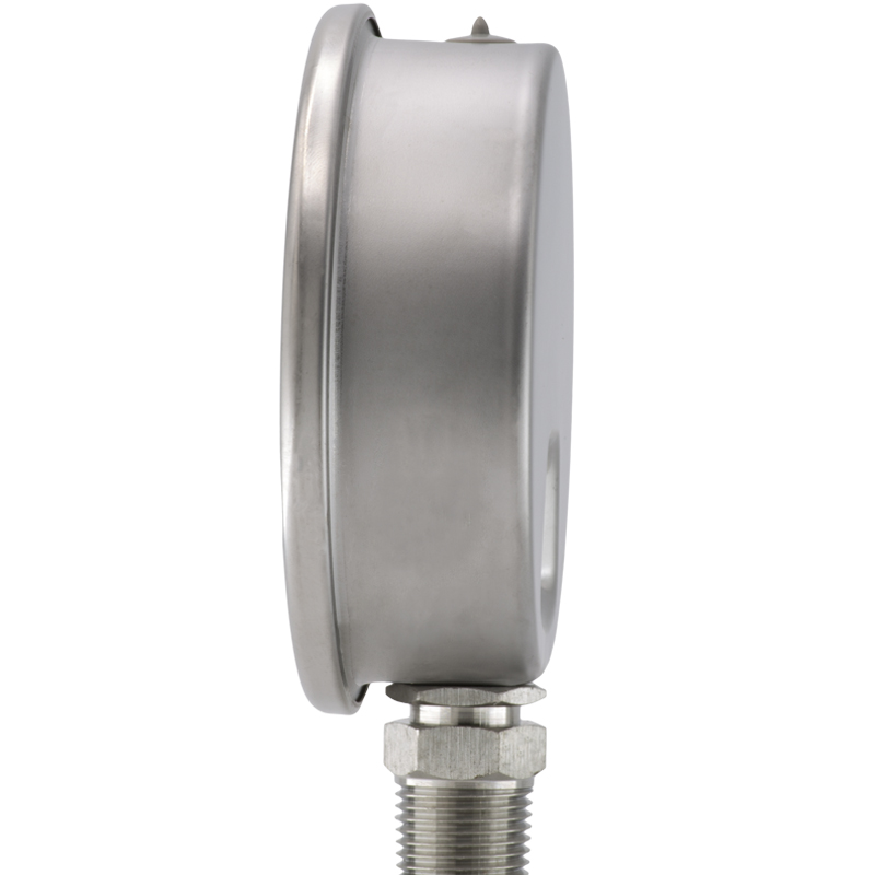 Manómetro TEMPRES full inox DN 4" Serie Económica Conexión Inferior Conexión 1/2" NPT M, Inferior en SS316 - Imagen 2