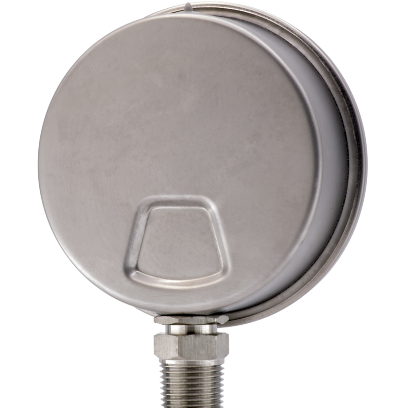 Manómetro TEMPRES full inox DN 4" Serie Económica Conexión Inferior Conexión 1/2" NPT M, Inferior en SS316 - Imagen 3
