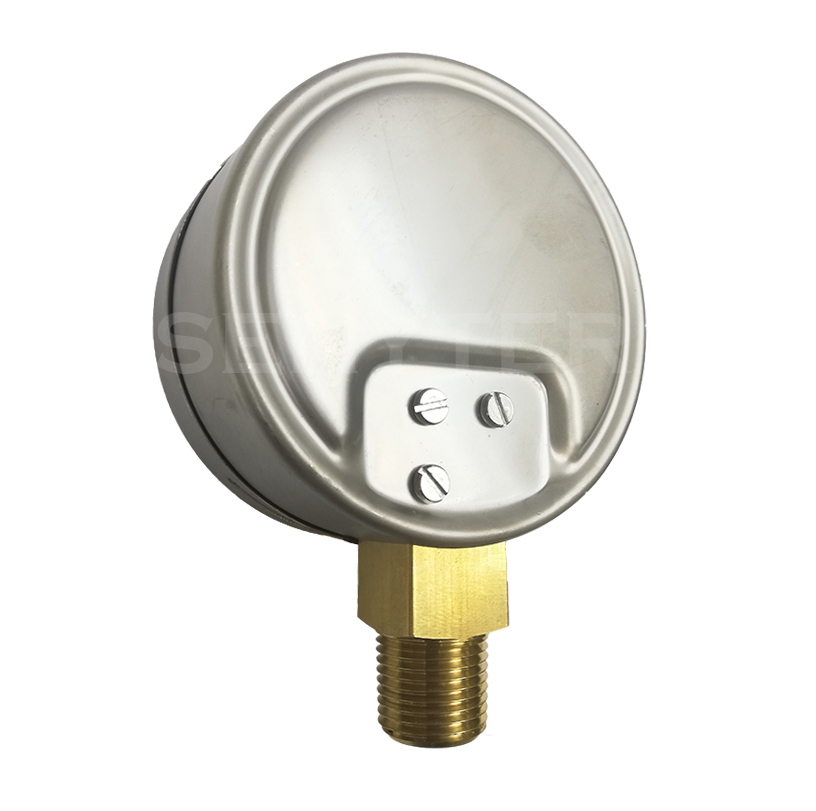 Manómetro TEMPRES Baja Presión DN 4" Conexión 1/2" NPT M, Inferior en Bronce - Imagen 3