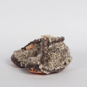 Zapato bebé de lana natural gris