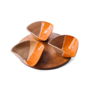 Set picoteo cerámica gres triangular