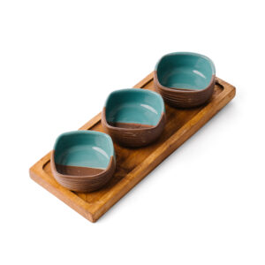 Set picoteo cerámica gres cuadrado