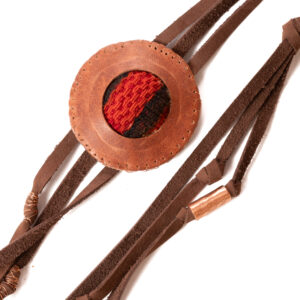 Collar largo gamuza café cono cobre_2