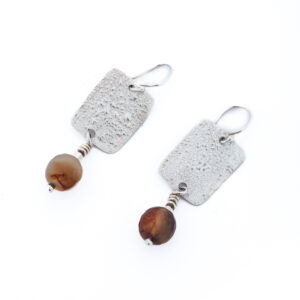 Aros de plata con ágatas naturales