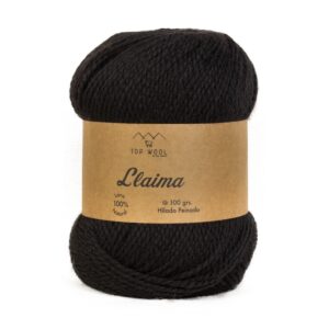 Ovillo de lana Llaima color negro