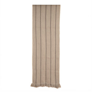 Alfombra pasillera telar XL beige líneas grises 319 x 78 cm.