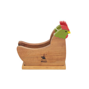 Servilletero de madera gallina