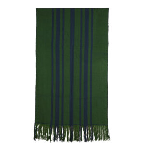 Piecera telar XL verde con azul 240 x 110 cm.