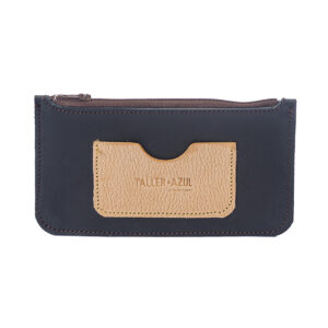 bandolera azul cuero