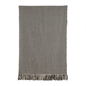 Piecera de lana listada negro y blanco 203 x 118 cm.