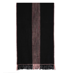 Piecera telar negra y palo rosa 202 x 93 cm.