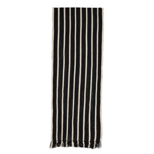 Alfombra pasillera telar XL negro y blanco 310 x 71 cm.