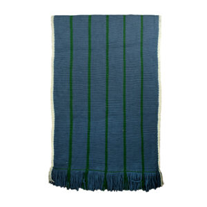 Alfombra azul con verde 301 x 71 cm.