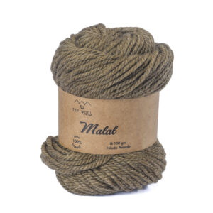 Ovillo lana Malal café-verde