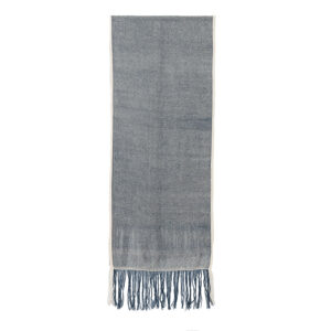 Echarpe telar azul jaspeado y blanco 230 x 53 cm.