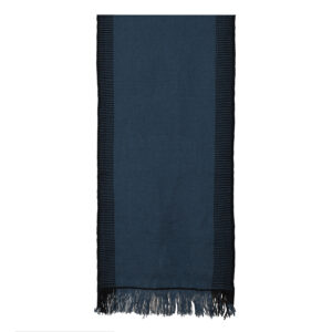 Echarpe telar azul con líneas negras 224 x 57 cm.
