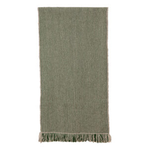 Bajada de cama telar gris y verde 143 x 68 cm.