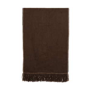 Piecera telar café con gris 158 x 90 cm.