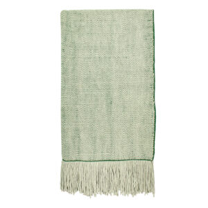 Piecera telar gris y verde 203x115 cm.